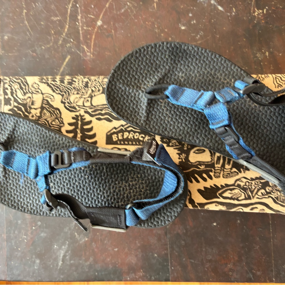 Bedrock Cairn Evo Pro sandals, blue strap, very lightly worn, men’s 8/women’s 9